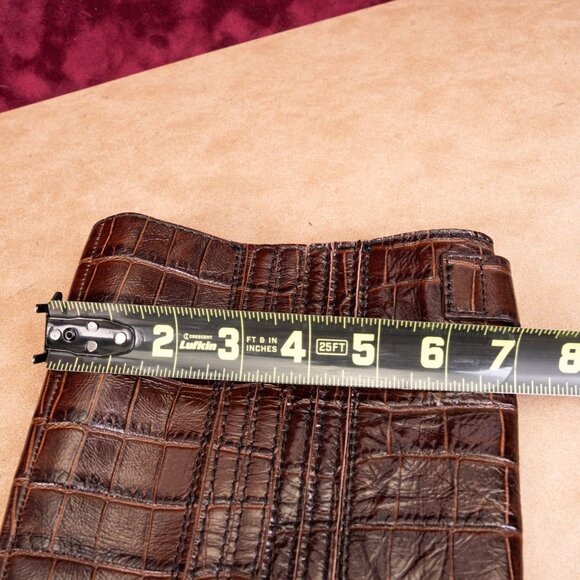 Ganni Women Croc Print Brown Leather Western Tall Fashion Boots sz 7.5US EUR38 - Picture 6 of 10